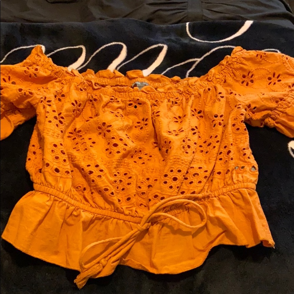 Charlotte Russe off the shoulder orange blouse